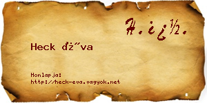 Heck Éva névjegykártya